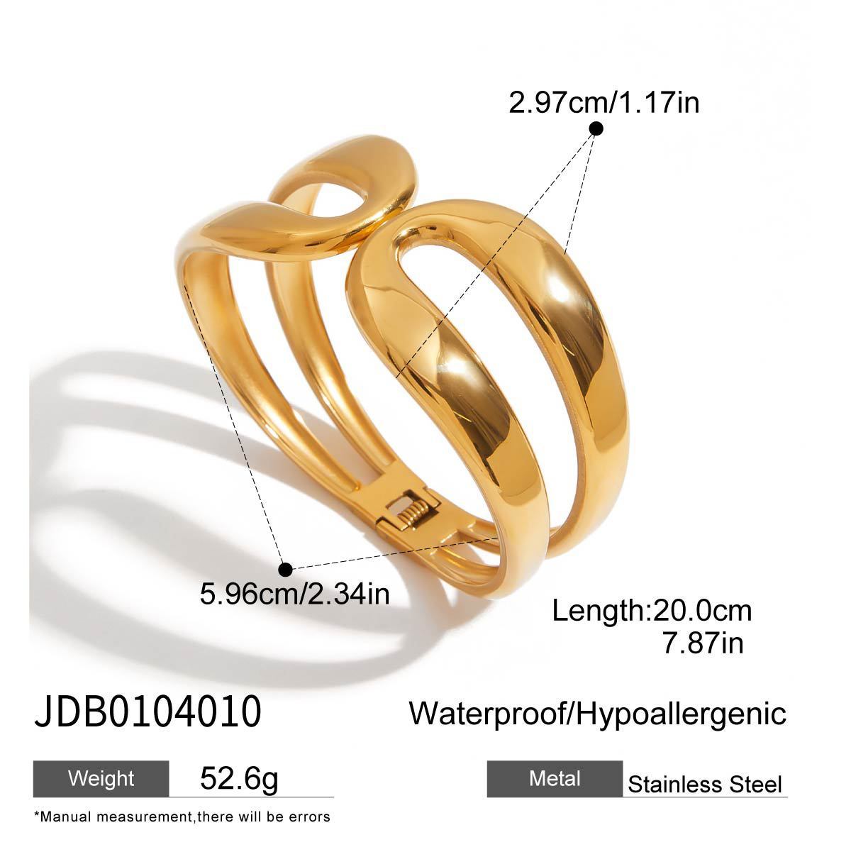 Bracelet en acier titane inoxydable en forme de cœur et non décolorant