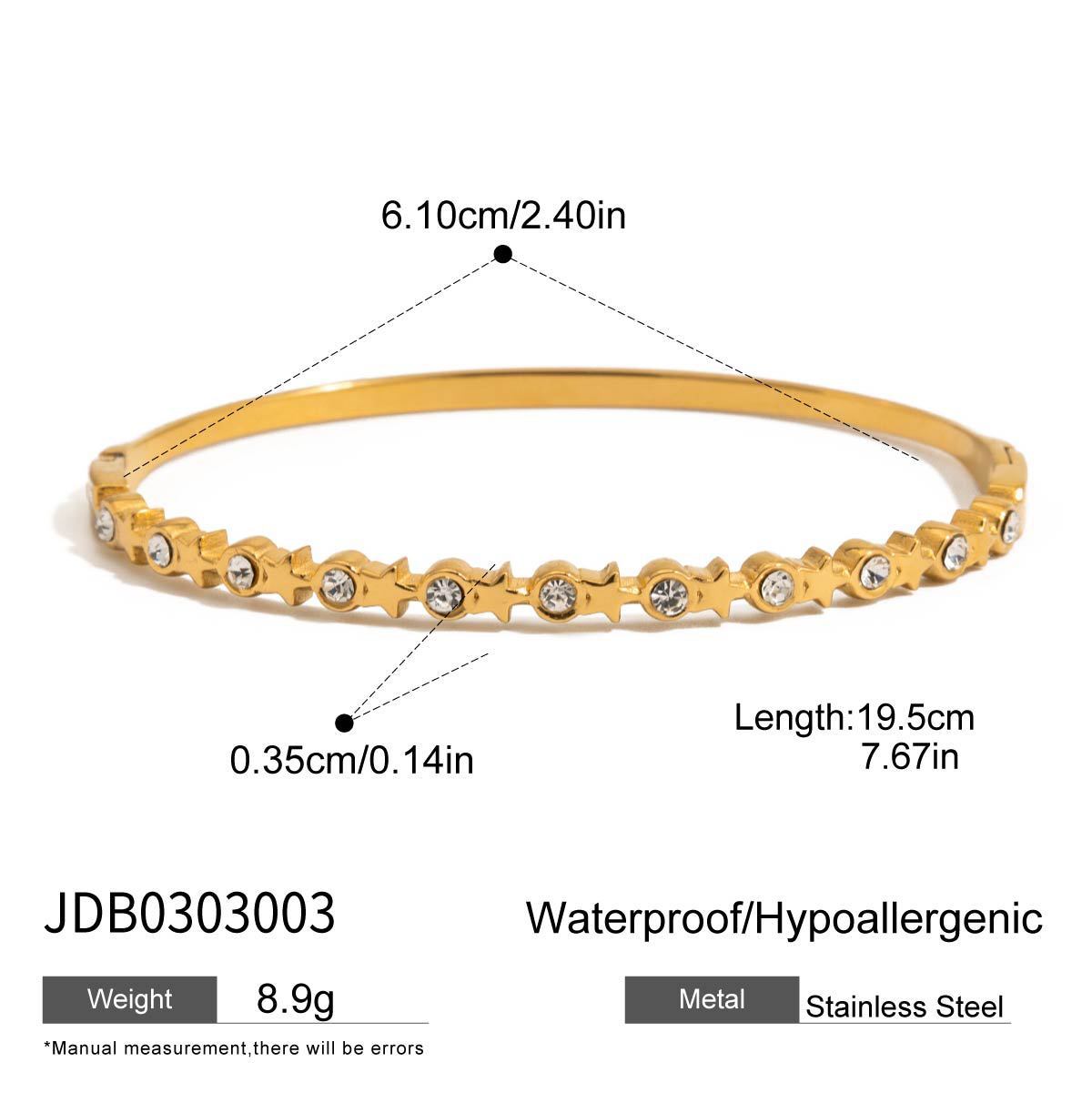 Bracelet en acier titane inoxydable en forme de cœur et non décolorant