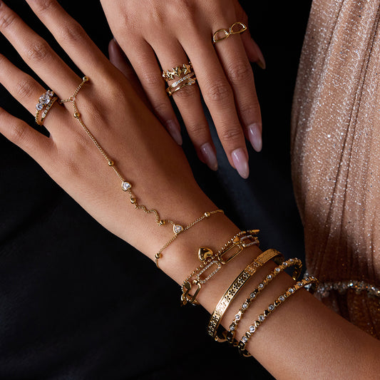 Bracelet en acier titane inoxydable en forme de cœur et non décolorant