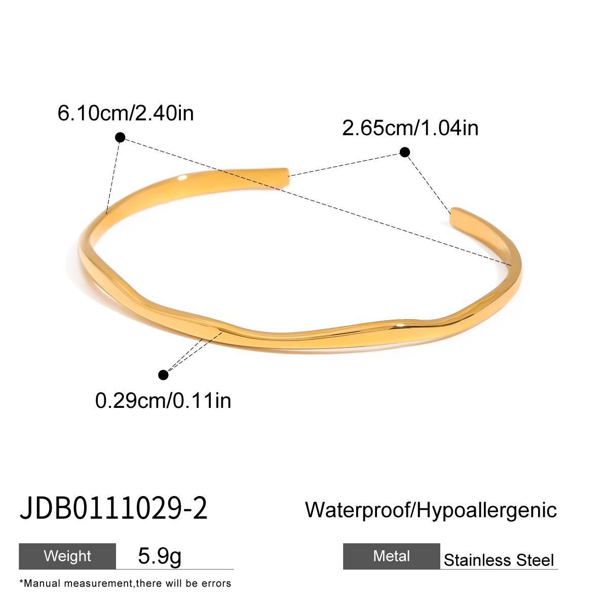 Bracelet en acier titane inoxydable en forme de cœur et non décolorant