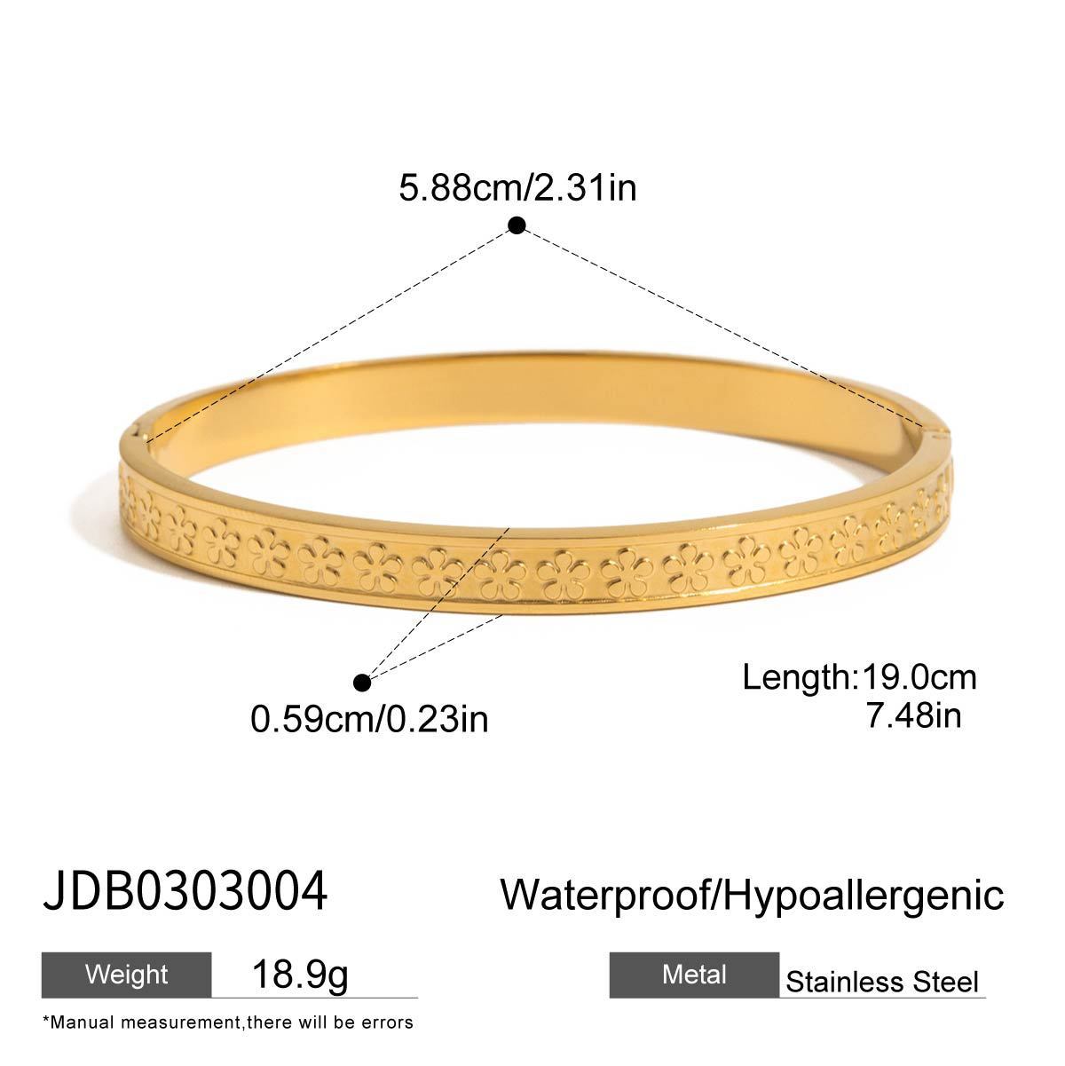 Bracelet en acier titane inoxydable en forme de cœur et non décolorant
