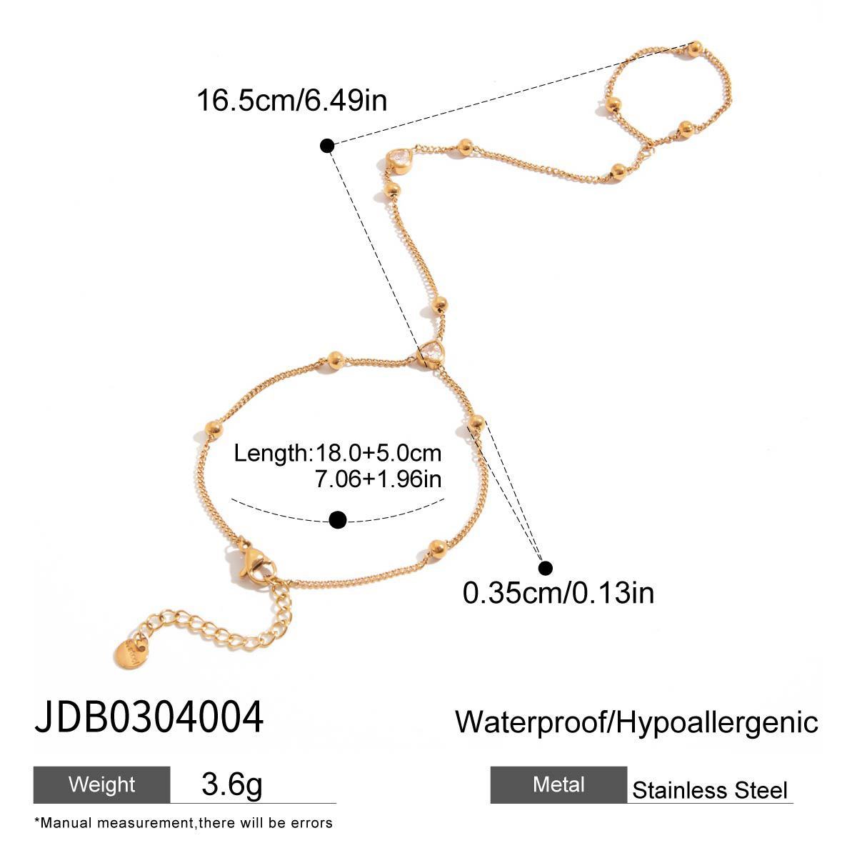 Bracelet en acier titane inoxydable en forme de cœur et non décolorant